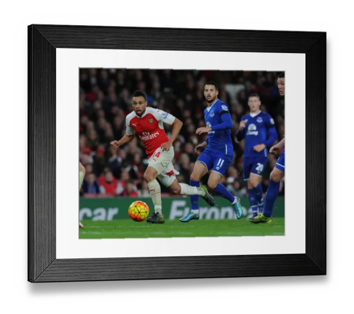 Framed Print : Coquelin Surges Past Mirallas: Arsenal's Dominant Midfield Performance vs. Everton, Premier League 2015 / 16