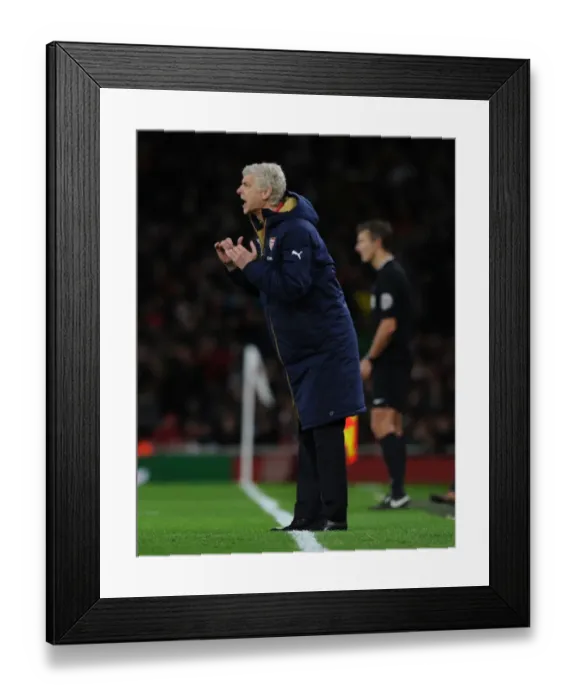 Framed Print : Arsene Wenger and Arsenal Square Off Against Everton in Premier League Showdown (2015 / 16)