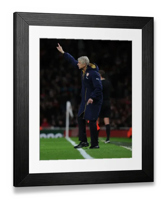 Framed Print : Arsene Wenger Leads Arsenal Against Everton in Premier League Showdown (2015 / 16)