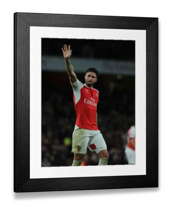 Framed Print : Thrilling Goal Celebration: Olivier Giroud Scores for Arsenal Against Everton (2015 / 16) Framed Print : Thrilling Goal Celebration: Olivier Giroud Scores for Arsenal Against Everton (2015 / 16)