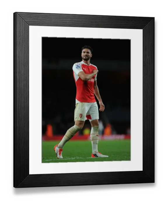 Framed Print : Olivier Giroud's Thrilling Goal Celebration: Arsenal vs. Everton (2015 / 16)
