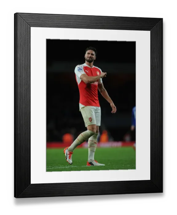 Framed Print : Thrilling Celebration: Olivier Giroud Scores the Winning Goal for Arsenal vs. Everton (2015 / 16) Framed Print : Thrilling Celebration: Olivier Giroud Scores the Winning Goal for Arsenal vs. Everton (2015 / 16)