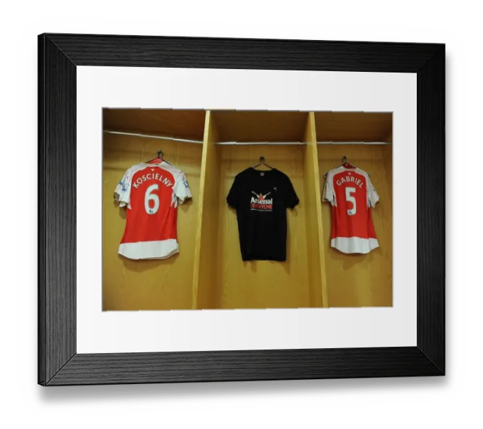 Framed Print : Arsenal's Arsenal for Everyone Unity T-Shirts before Arsenal vs. Everton (2015 / 16)