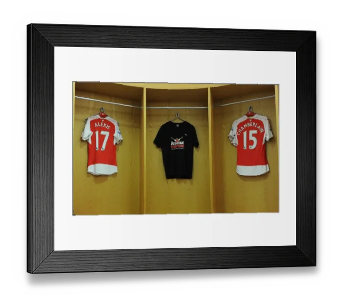 Framed Print : Arsenal's Arsenal for Everyone Unity Shirts (2015 / 16: Arsenal vs. Everton)