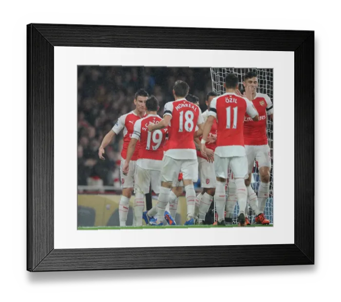 Framed Print : Koscielny's Brace: Arsenal's Winning Moment against Everton (2015 / 16)