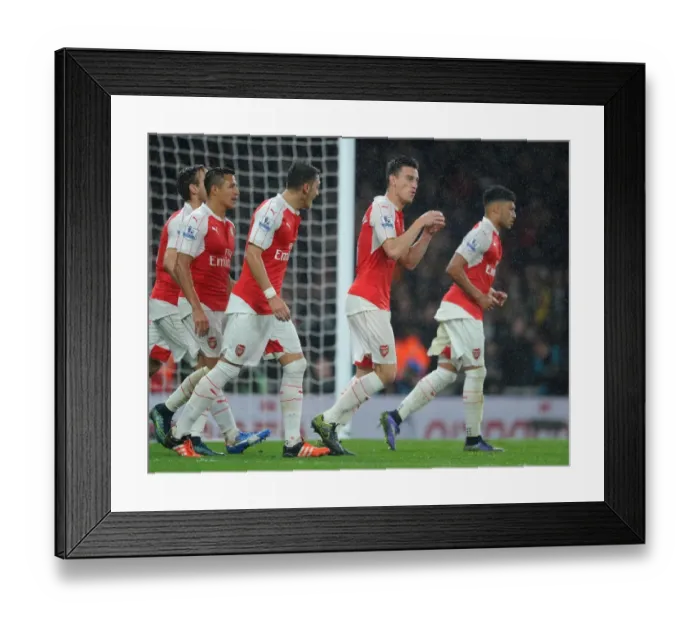 Framed Print : Koscielny Scores Arsenal's Second Goal Against Everton (2015 / 16) Framed Print : Koscielny Scores Arsenal's Second Goal Against Everton (2015 / 16)