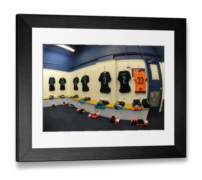 Framed Print : Behind the Scenes: Arsenal's Changing Room Preparations before Sheffield Wednesday vs Arsenal, Capital One Cup 2015-16