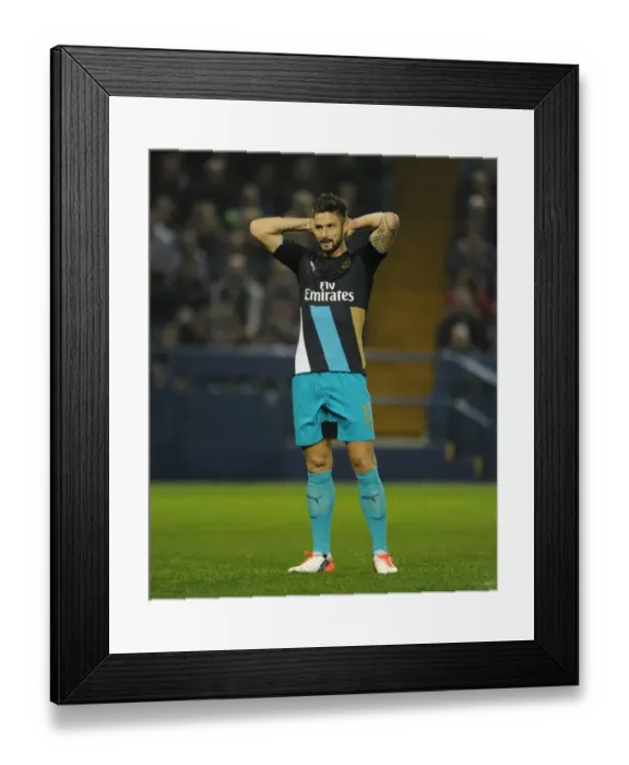 Framed Print : Olivier Giroud in Action: Arsenal vs. Sheffield Wednesday, Capital One Cup 2015-16