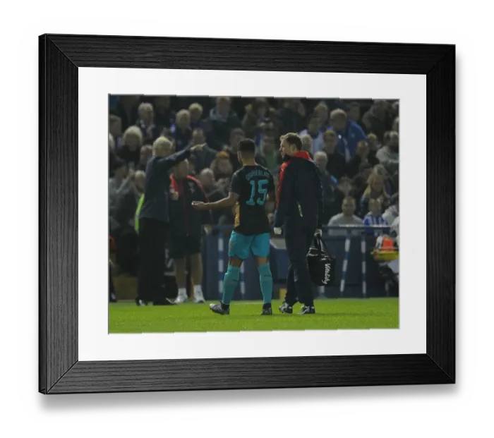 Framed Print : Oxlade-Chamberlain Injured: Sheffield Wednesday vs. Arsenal, Capital One Cup 2015-16