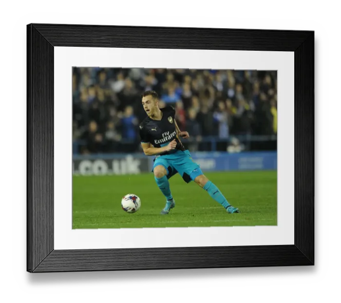 Framed Print : Calum Chambers in Action: Arsenal vs. Sheffield Wednesday, Capital One Cup 2015-16