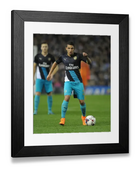 Framed Print : Ismael Bennacer in Action: Arsenal vs. Sheffield Wednesday, Capital One Cup 2015-16