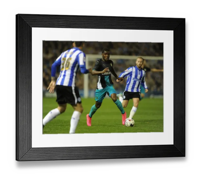 Framed Print : Joel Campbell Faces Sheffield Wednesday in Capital One Cup Showdown