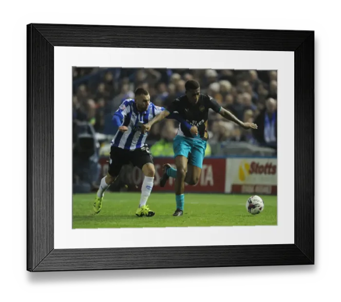 Framed Print : Arsenal's Alex Iwobi vs Jack Hunt in Capital One Cup Showdown Framed Print : Arsenal's Alex Iwobi vs Jack Hunt in Capital One Cup Showdown