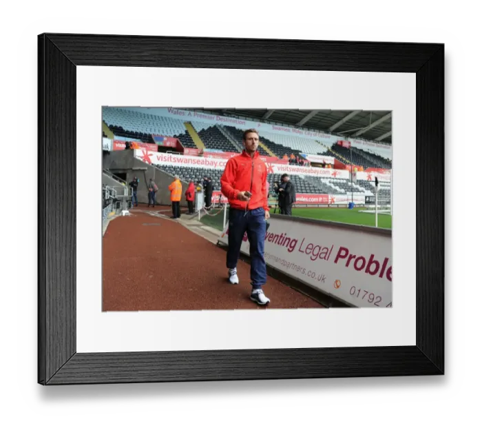 Framed Print : Nacho Monreal Arrives at Swansea City's Liberty Stadium Ahead of Arsenal's Premier League Match (2015-16)