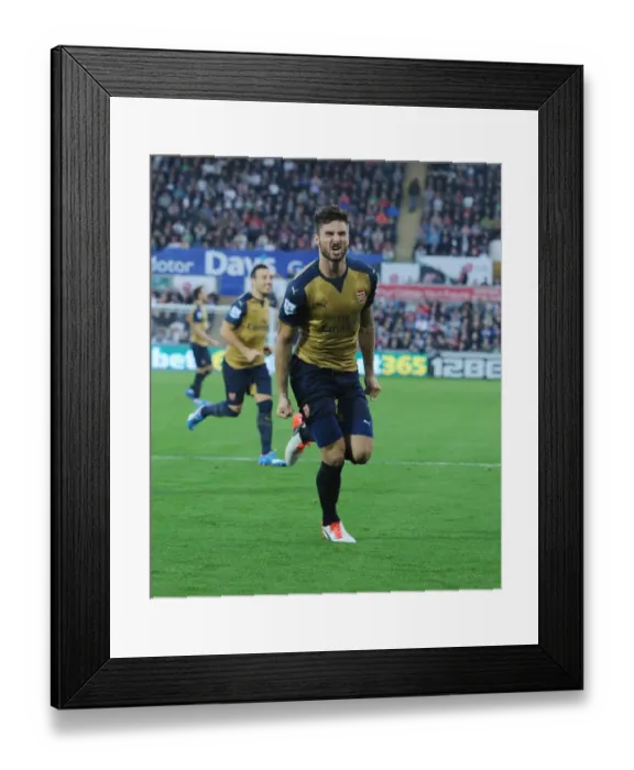 Framed Print : Olivier Giroud's Thrilling Goal: Swansea City vs. Arsenal, Premier League 2015-16