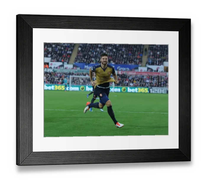 Framed Print : Giroud's Game-Winning Goal: Swansea City vs. Arsenal, Premier League 2015-16