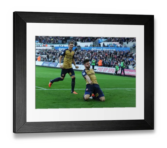Framed Print : Arsenal's Giroud and Ozil Celebrate Goal: Swansea City vs. Arsenal, 2015-16 Premier League Framed Print : Arsenal's Giroud and Ozil Celebrate Goal: Swansea City vs. Arsenal, 2015-16 Premier League