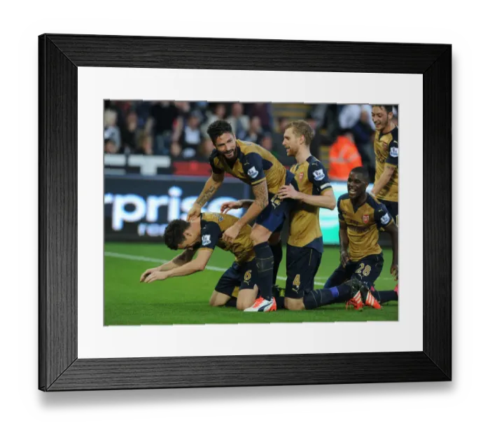 Framed Print : Koscielny Scores Brace: Arsenal's Win Against Swansea City, 2015-16 Premier League