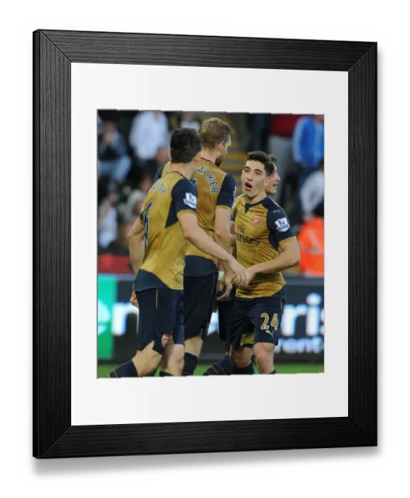 Framed Print : Koscielny Scores and Arsenal Celebrate: A Memorable Moment from Swansea City vs Arsenal (October 2015)