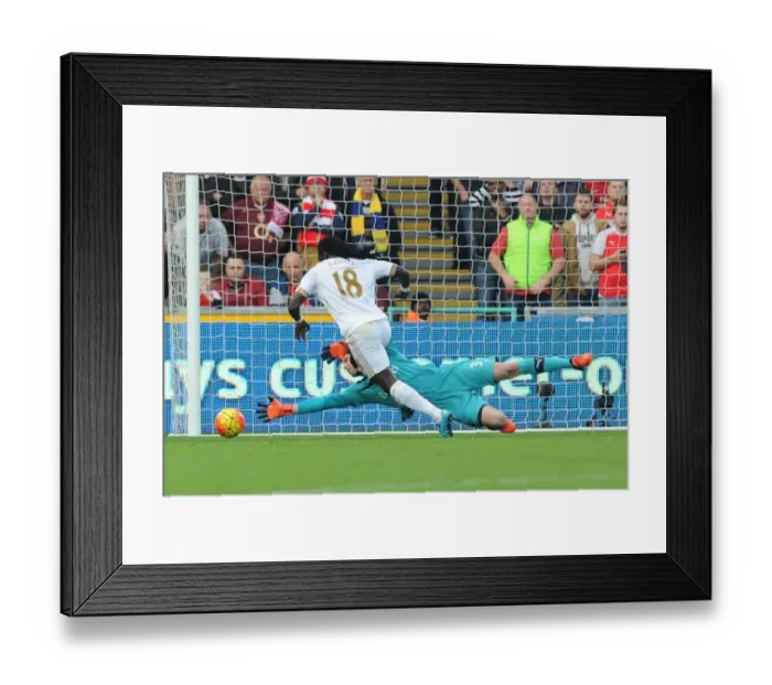 Framed Print : Arsenal's Petr Cech Stops Bafe Gomis: Dramatic Save at Swansea City