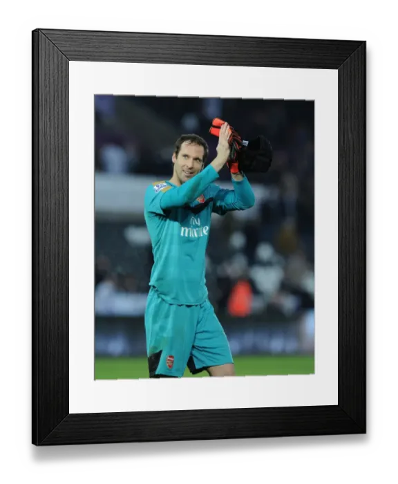 Framed Print : Arsenal's Petr Cech Celebrates Swansea Victory with a Warm Applause to Fans (2015-16)
