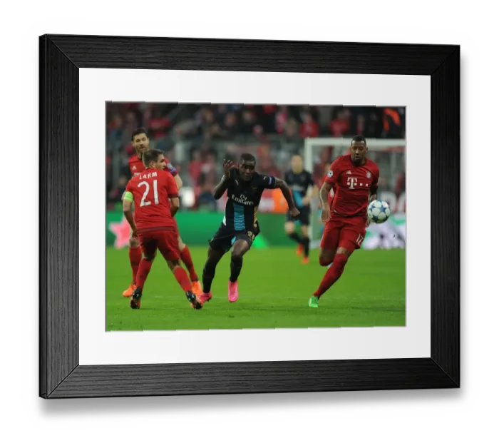 Framed Print : Campbell's Battle Against Lahm and Boateng: Bayern Munich vs. Arsenal, UEFA Champions League Framed Print : Campbell's Battle Against Lahm and Boateng: Bayern Munich vs. Arsenal, UEFA Champions League