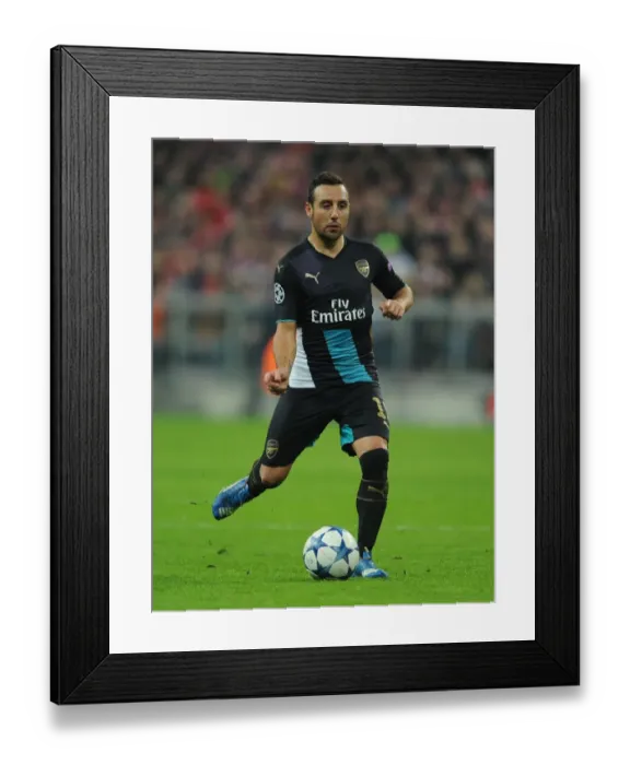 Framed Print : Battle in Munich: Santi Cazorla's Determined Performance for Arsenal in the 2015 Champions League Clash against Bayern Munich