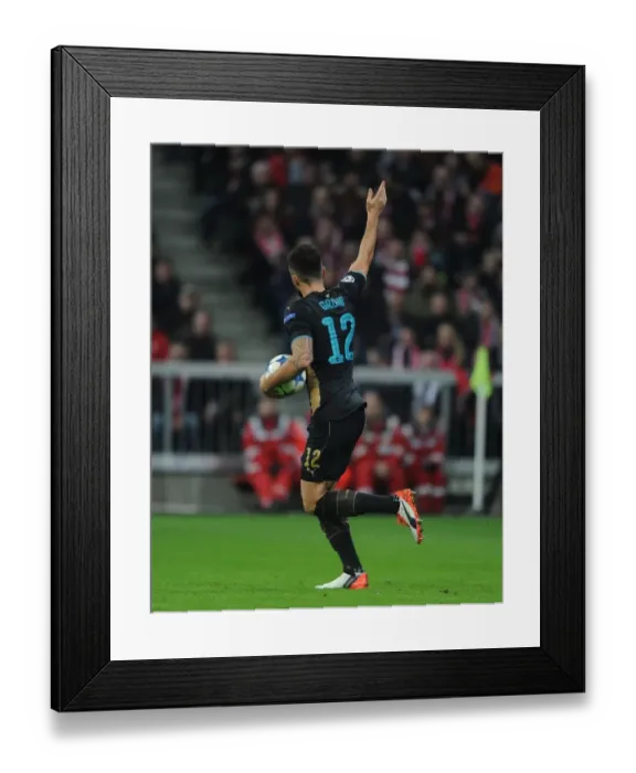 Framed Print : Olivier Giroud's Stunner: Arsenal's Unforgettable Victory Goal Against Bayern Munich in the Champions League