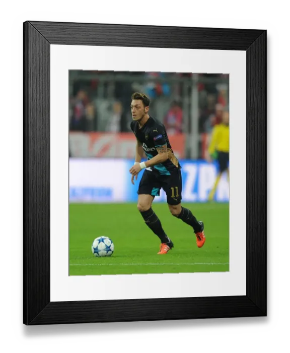Framed Print : Mesut Ozil: Clash at the Allianz Arena - Bayern Munich vs Arsenal, UEFA Champions League (2015)
