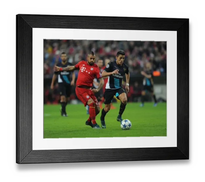 Framed Print : Clash of Titans: Sanchez vs. Vidal - Bayern Munich vs. Arsenal UCL Showdown