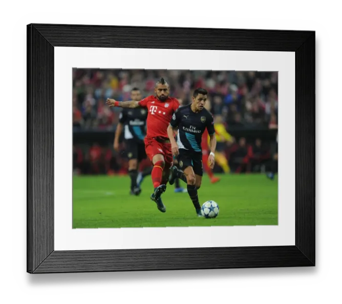 Framed Print : Clash of Titans: Sanchez vs. Vidal - Bayern Munich vs. Arsenal UCL Showdown (2015-16)
