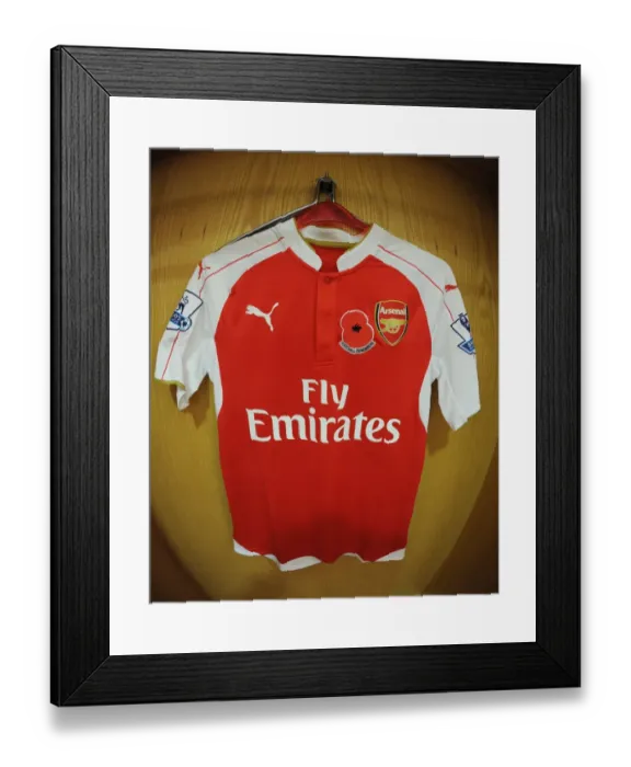 Framed Print : Arsenal's Poppy Shirts in Arsenal Home Changing Room Before Arsenal vs. Tottenham, 2015-16 Framed Print : Arsenal's Poppy Shirts in Arsenal Home Changing Room Before Arsenal vs. Tottenham, 2015-16