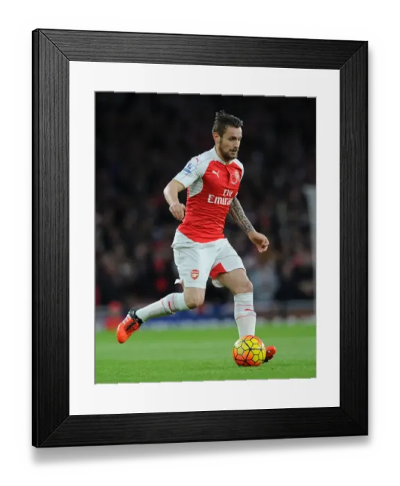 Framed Print : Arsenal vs. Tottenham: Debuchy in Action at the Emirates Stadium (Premier League 2015-16)