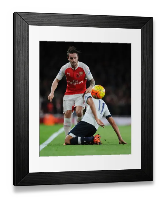 Framed Print : Intense Rivalry: Debuchy vs. Lamela Battle at the Emirates (2015-16)