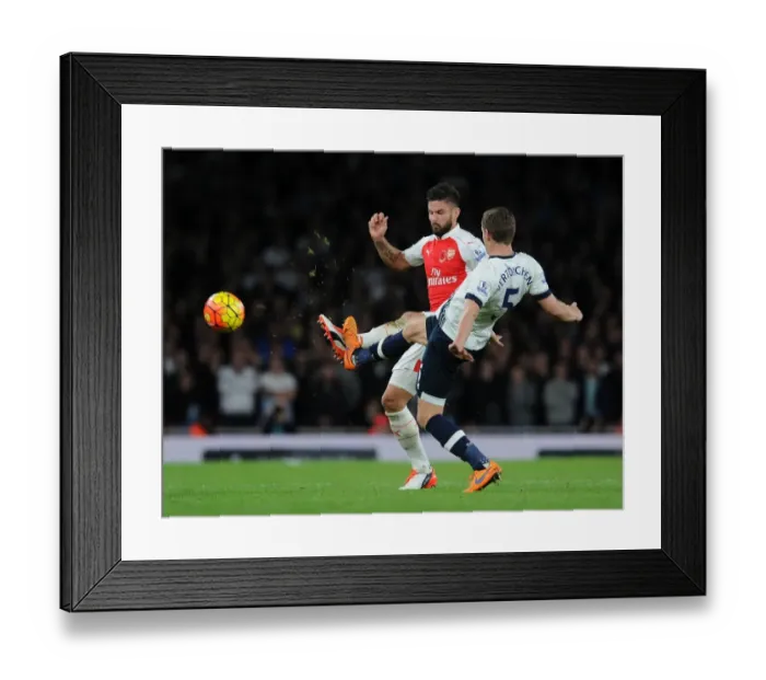 Framed Print : Intense Rivalry: Giroud vs. Vertonghen Battle at the Emirates (2015-16) - Arsenal vs. Tottenham, Premier League