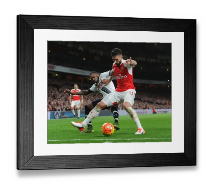 Framed Print : Intense Rivalry: Olivier Giroud vs. Danny Rose Battle at Arsenal vs. Tottenham (2015-16) Framed Print : Intense Rivalry: Olivier Giroud vs. Danny Rose Battle at Arsenal vs. Tottenham (2015-16)
