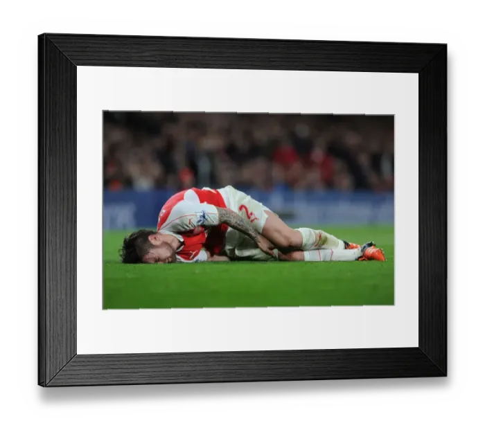 Framed Print : Arsenal vs. Tottenham: Debuchy Suffers Injury in Intense 2015-16 Premier League Clash