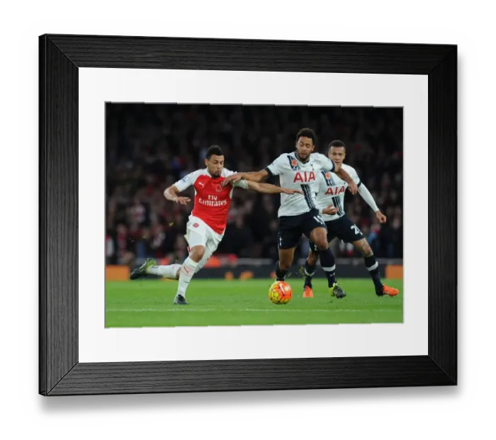 Framed Print : Coquelin vs. Dembele: An Intense Battle in the 2015-16 Premier League - Arsenal vs. Tottenham Framed Print : Coquelin vs. Dembele: An Intense Battle in the 2015-16 Premier League - Arsenal vs. Tottenham