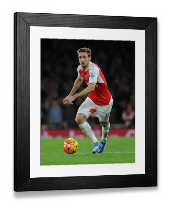 Framed Print : Monreal in Action: Arsenal vs. Tottenham Rivalry at the Emirates Stadium (2015-16)