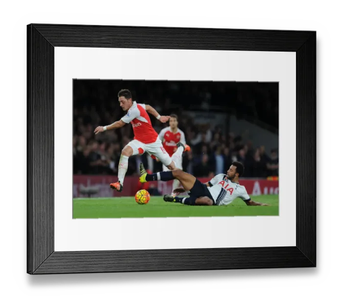 Framed Print : Ozil vs. Dembele: Intense Rivalry Unfolds - Arsenal vs. Tottenham (2015-16) Premier League Clash