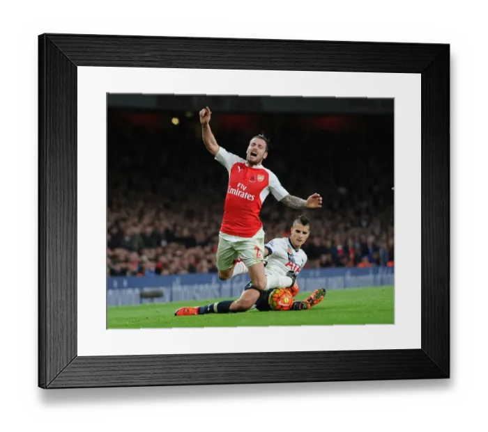 Framed Print : Intense Rivalry: Debuchy Fouls Lamela in Arsenal vs. Tottenham (2015-16) Framed Print : Intense Rivalry: Debuchy Fouls Lamela in Arsenal vs. Tottenham (2015-16)