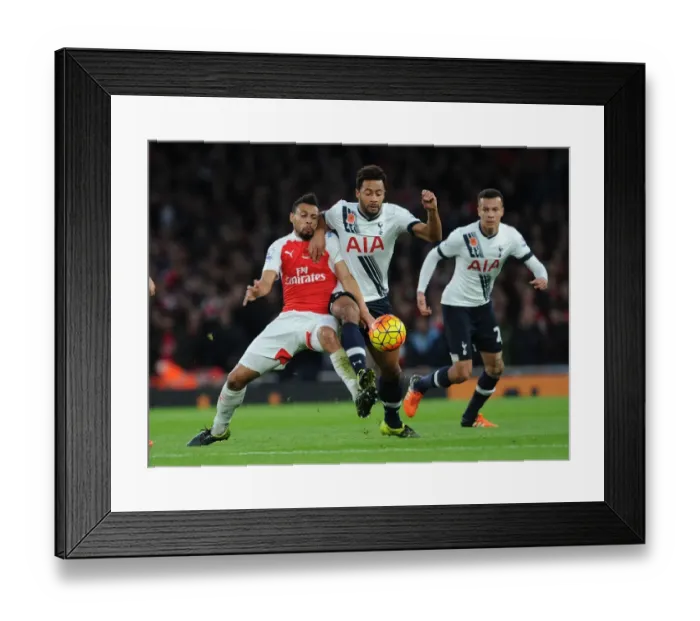 Framed Print : Intense Rivalry: Coquelin vs. Dembele Battle at Emirates (2015-16)