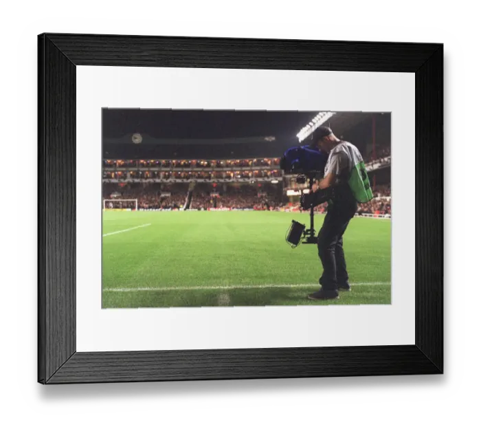 Framed Print : Sky Cameraman by the pitch. Arsenal 3: 0 Sparta Prague Framed Print : Sky Cameraman by the pitch. Arsenal 3: 0 Sparta Prague