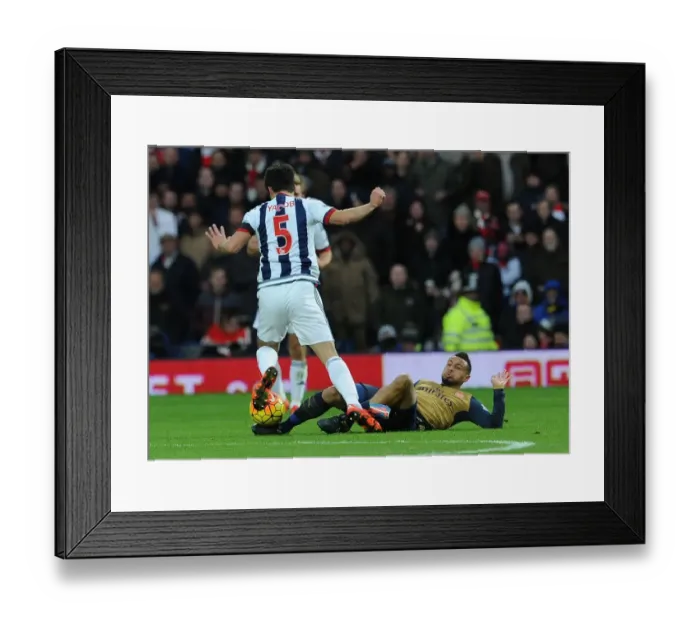 Framed Print : Coquelin's Crunching Tackle on Yacob: Arsenal vs. West Bromwich Albion, Premier League 2015-16 Framed Print : Coquelin's Crunching Tackle on Yacob: Arsenal vs. West Bromwich Albion, Premier League 2015-16