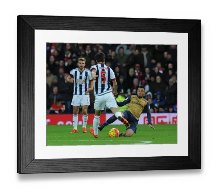 Framed Print : Coquelin's Crunching Tackle: West Bromwich Albion vs. Arsenal, Premier League 2015-16