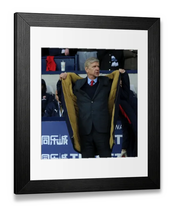 Framed Print : Arsene Wenger Inspects The Hawthorns Pitch Before Arsenal vs. West Bromwich Albion (2015-16)