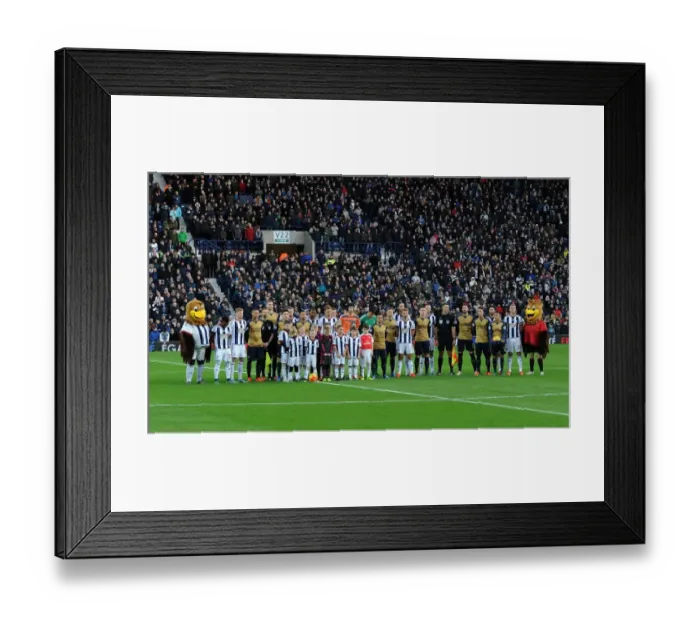 Framed Print : United in Respect: Arsenal and West Bromwich Albion Players Honor France with National Anthem (November 2015)