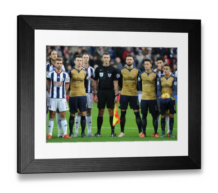 Framed Print : Respect for France: Arsenal and West Bromwich Albion Players Unite Before Premier League Match (November 2015) Framed Print : Respect for France: Arsenal and West Bromwich Albion Players Unite Before Premier League Match (November 2015)