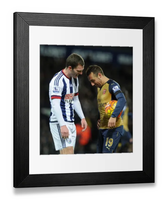 Framed Print : The Penalty Duel: Santi Cazorla and Craig Gardner in Focus before the Showdown (West Bromwich Albion vs Arsenal, 2015-16)