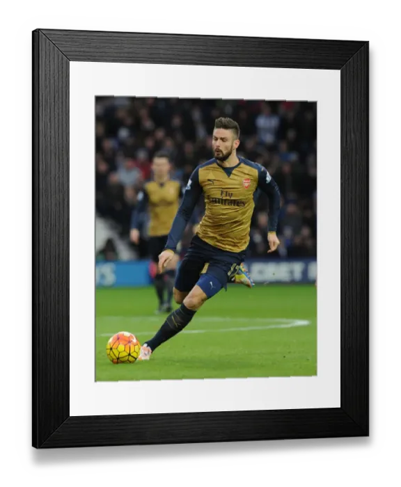 Framed Print : Olivier Giroud: In Action Against West Bromwich Albion, Premier League 2015-16 Framed Print : Olivier Giroud: In Action Against West Bromwich Albion, Premier League 2015-16